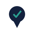 Location pin with checkmark